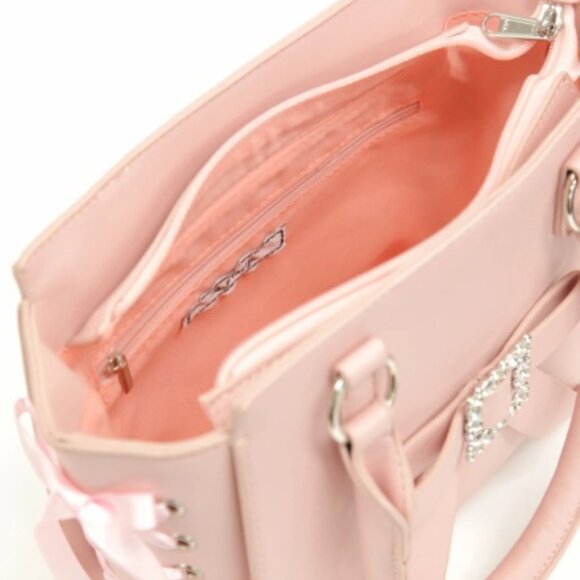 nwt ANK ROUGE Japan Pink Leather Bag with Bows Japanese Lolita Style Handbag - Picture 7 of 15